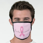 I Hate Breast Cancer Pink Ribbon Face Mask (Worn Him)