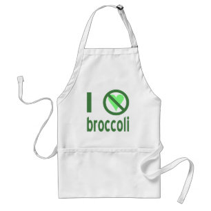I Hate Broccoli Green Text Adult Apron