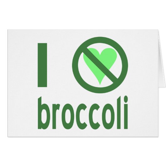 I Hate Broccoli Green Text Cards (Front Horizontal)