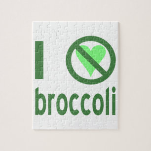 I Hate Broccoli Green Text Jigsaw Puzzle