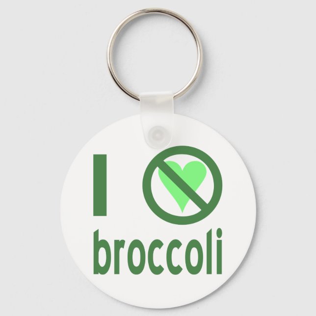 I Hate Broccoli Green Text Keychain (Front)