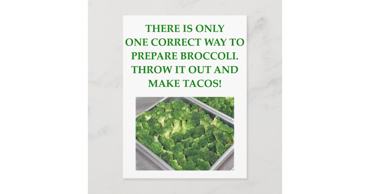 i hate broccoli postcard Zazzle