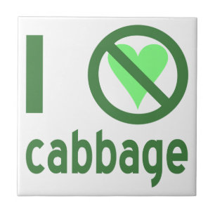 I Hate Cabbage Green Text Ceramic Tile