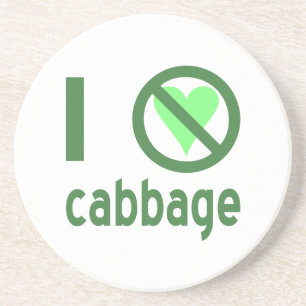 I Hate Cabbage Green Text Coaster