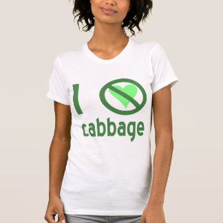 I Hate Cabbage Green Text T-Shirt