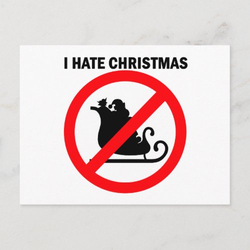 I hate Christmas Holiday Postcard