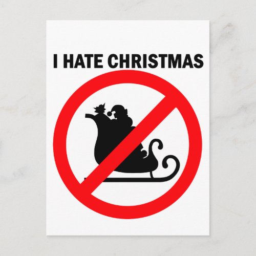 I hate Christmas Holiday Postcard