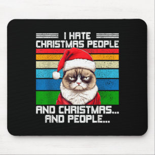 I Hate Christmas Holidays Haters Black Uni-adults Mouse Pad