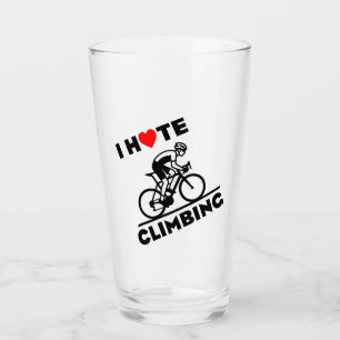 I Hate Climbing Cycling Glass