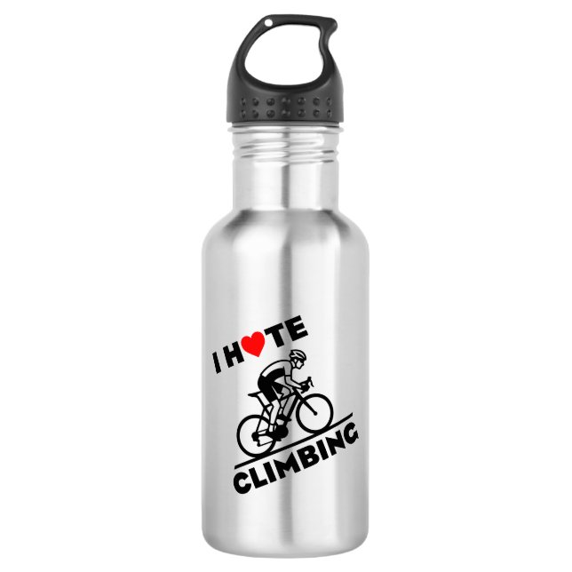 I Hate Climbing Cycling Stainless Steel Water Bottle (Front)