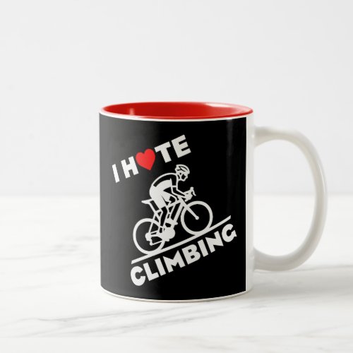 I Hate Climbing Cycling Two-Tone Coffee Mug