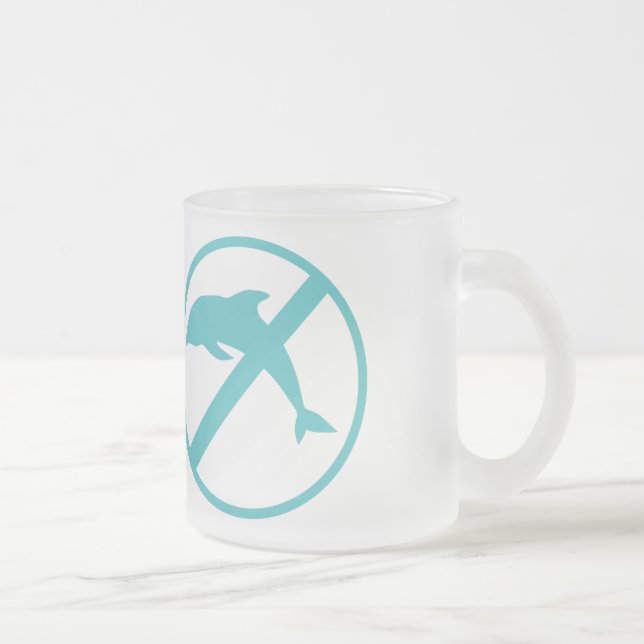 I hate dolphins frosted glass coffee mug (Right)