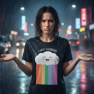 I Hate Everybody Funny Kawaii Cloud T-Shirt
