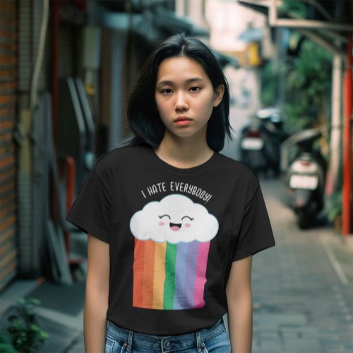 I Hate Everybody Funny Kawaii Cloud T_Shirt