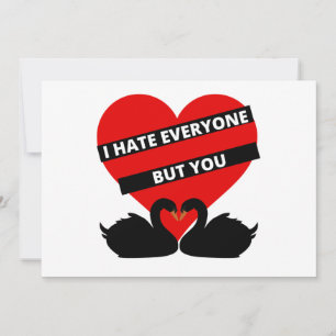 I Hate Everyone But You Black Holiday Card