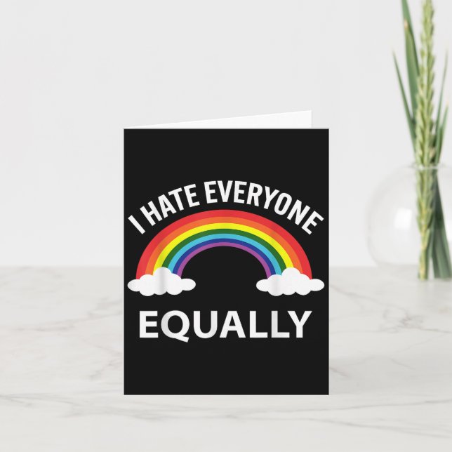 I Hate Everyone Equally Lgbtq Pride Month Flag Rai Card (Front)