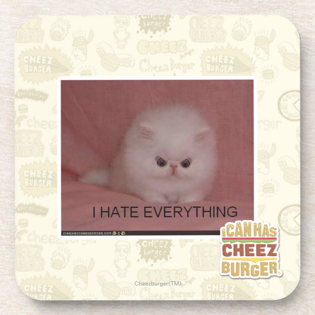 I hate everything beverage coaster (Front)