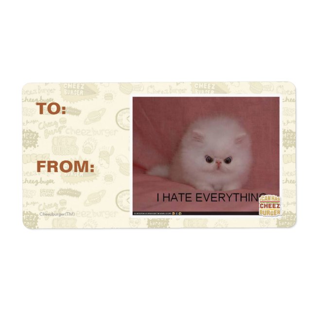 I hate everything label (Front)