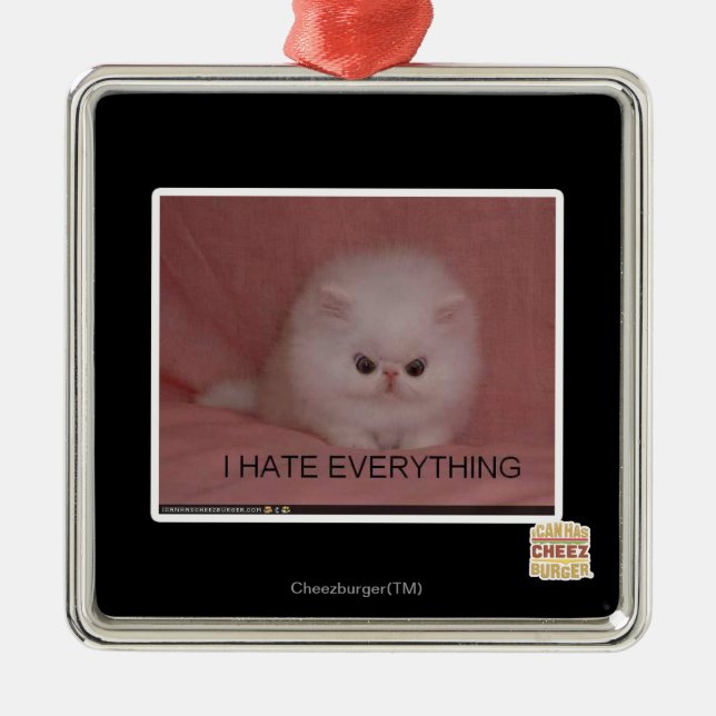 I hate everything metal ornament (Front)