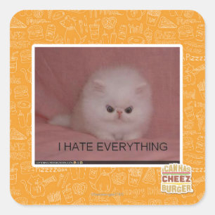 I hate everything square sticker