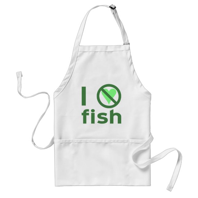 I Hate Fish Adult Apron (Front)