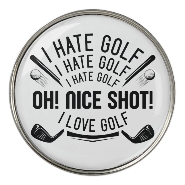 I Hate Golf Ball Marker (Front)