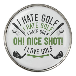 I Hate Golf Golf Ball Marker