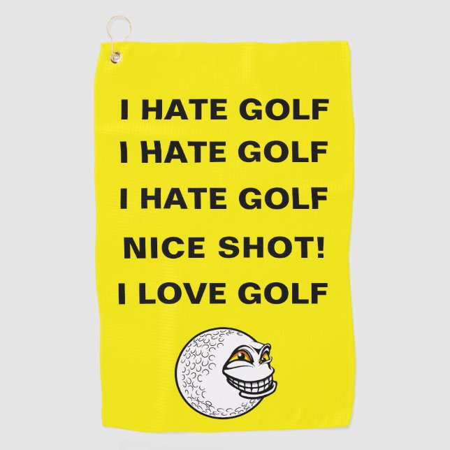 I Hate Golf - Golf Towel (Front)
