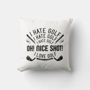 I Hate Golf Throw Pillow