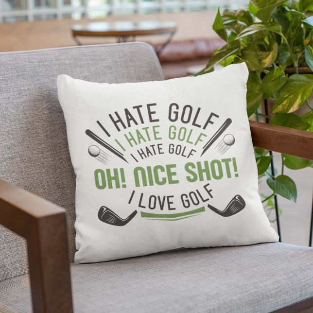 I Hate Golf Throw Pillow (Creator Uploaded)