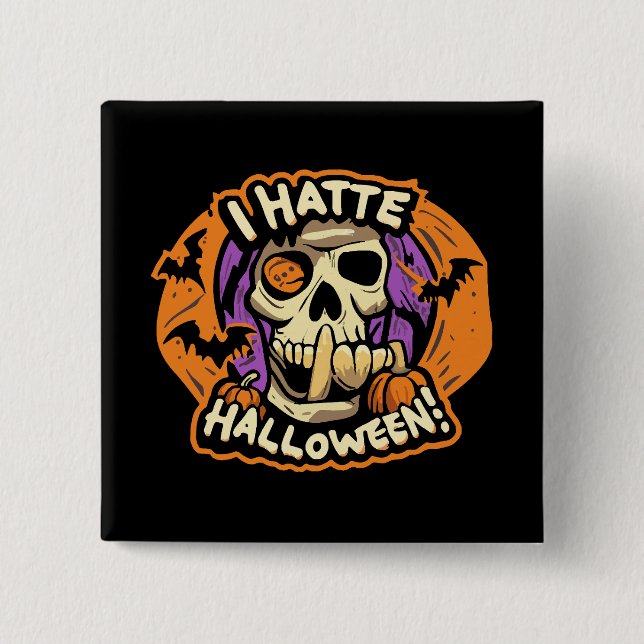 i hate halloween button (Front)