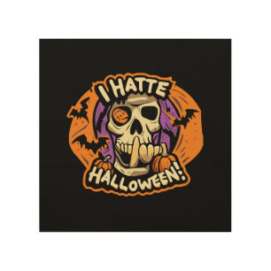 i hate halloween wood wall art