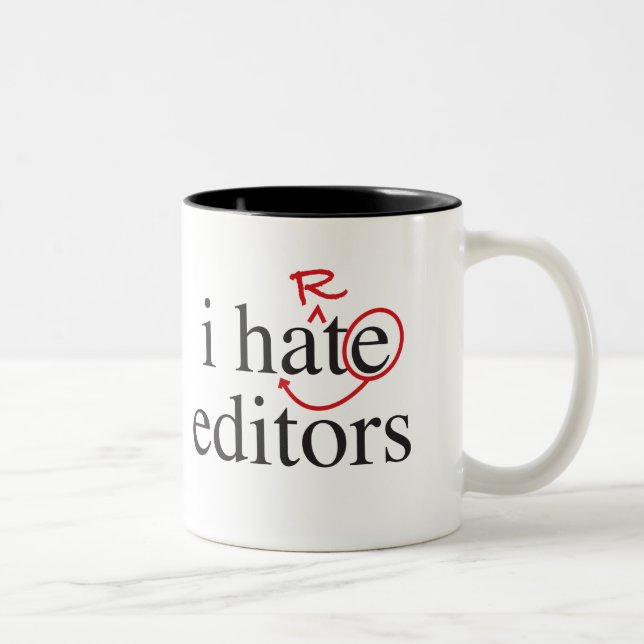 i hate/heart editors Two-Tone coffee mug (Right)