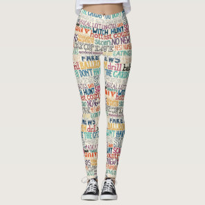 I hate how stupid everything is typography leggings