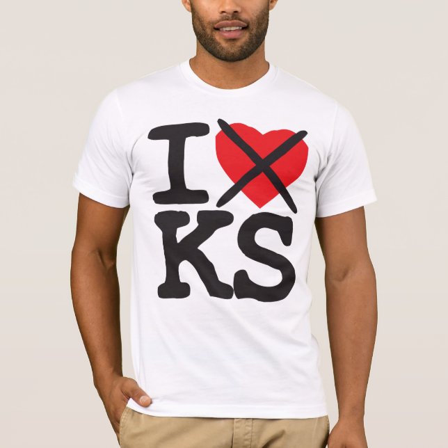I Hate KS - Kansas T-Shirt (Front)