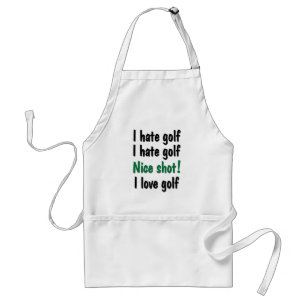 I Hate - Love Golf Adult Apron