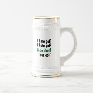 I Hate - Love Golf Beer Stein