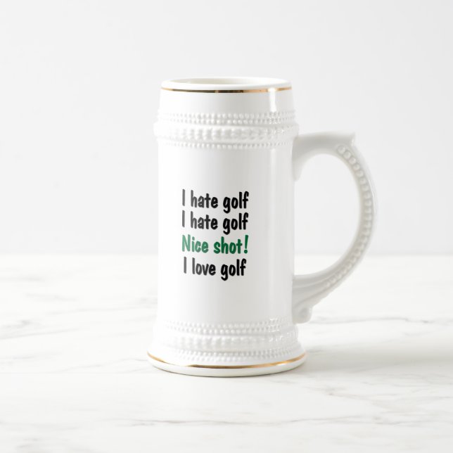 I Hate - Love Golf Beer Stein (Right)