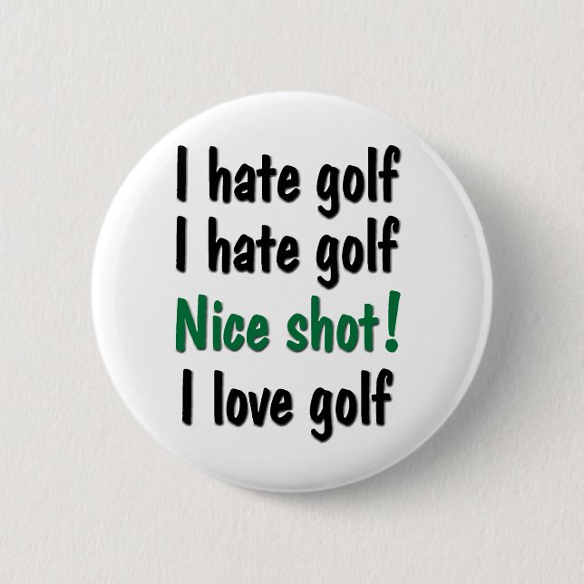 I Hate - Love Golf Pinback Button (Front)