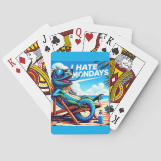 I hate mondays blue lizzard poker cards