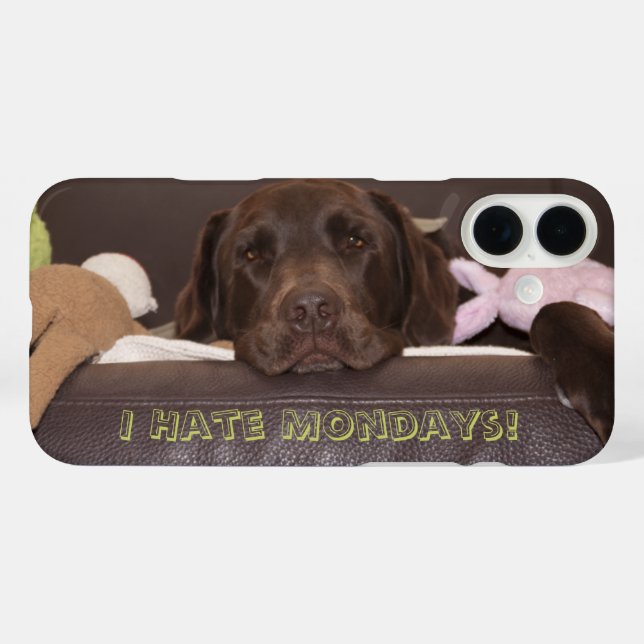 I Hate Mondays Drowsy Chocolate Lab With Toys Case-Mate iPhone Case (Back (Horizontal))