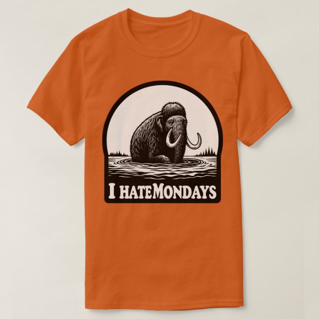 I Hate Mondays Mammoth in Tar Pit T-Shirt (Design Front)