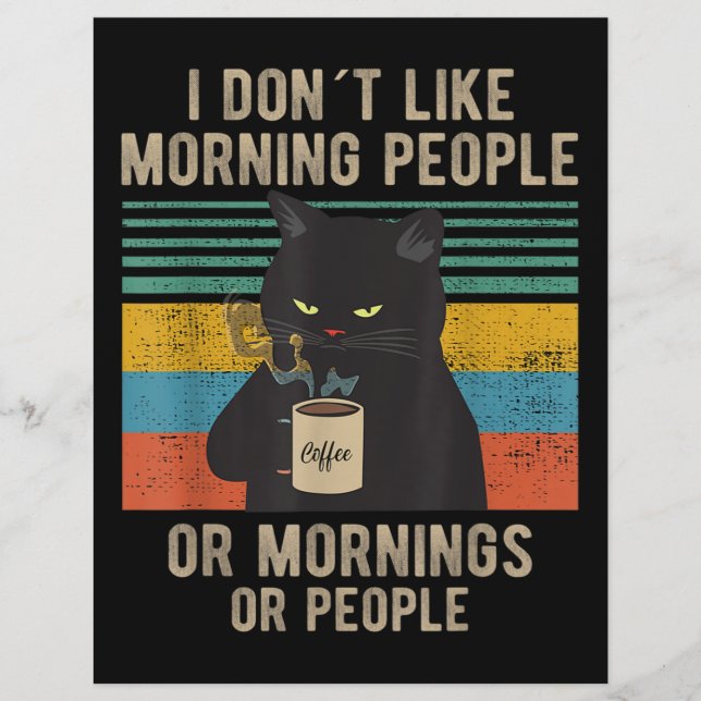 I Hate Morning People And Mornings And People Cat Letterhead (Front)