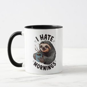 I Hate Mornings Sleepy Sloth Mug