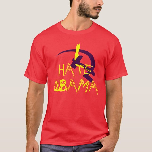 I HATE OBAMA HAMMER AND CYCLE T-Shirt (Front)