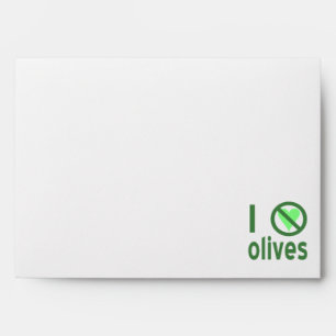 I Hate Olives No Love Green Envelope