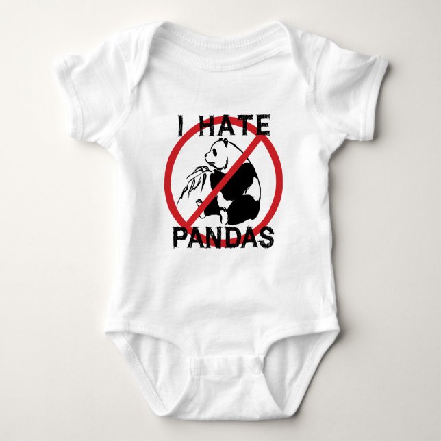 I Hate Pandas Baby Bodysuit (Front)