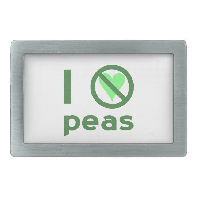 I Hate Peas Green Text Belt Buckle (Front)