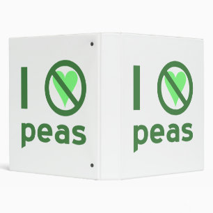 I Hate Peas Green Text Binder