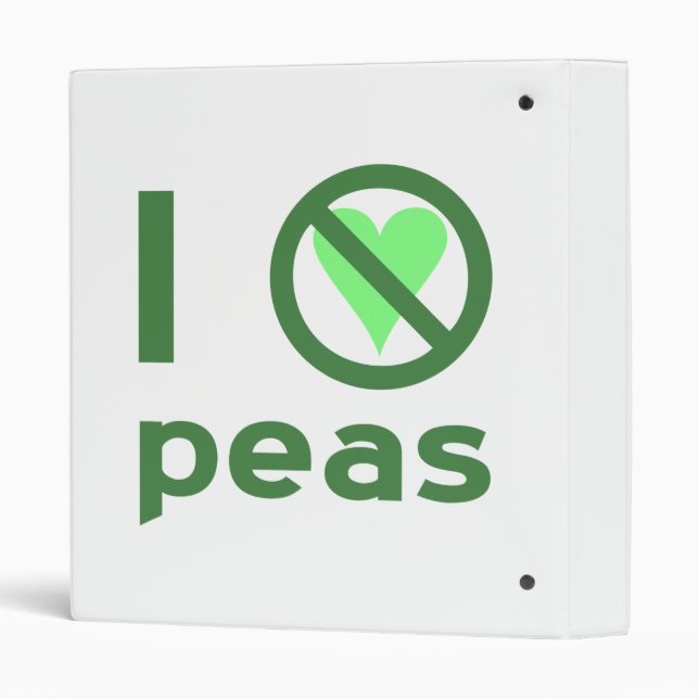 I Hate Peas Green Text Binder (Back/Spine)